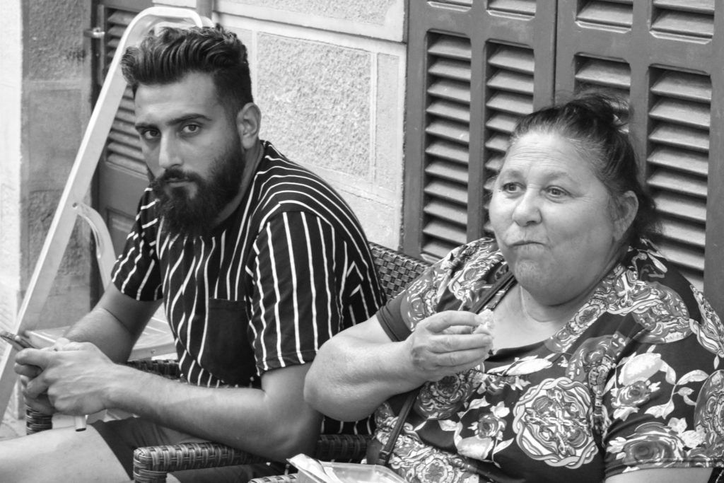 Street portrait of man and woman, Spain