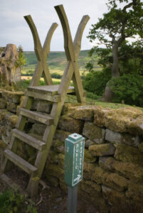 Stile across stone wall, North Yorkshire