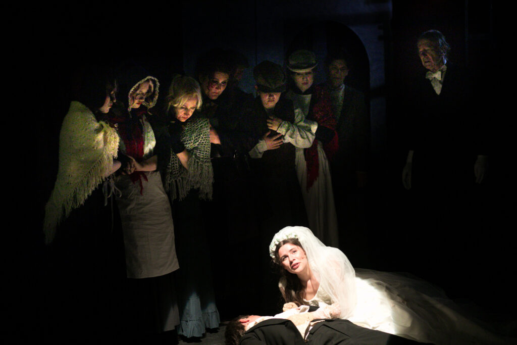 Final scene with bride in musical Jekyll and Hyde performed by the 1812 Theatre Group at Helmsley Arts Centre