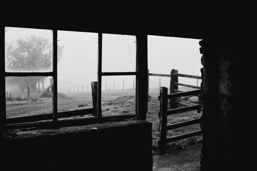 Looking through old barn, North Yorkshire