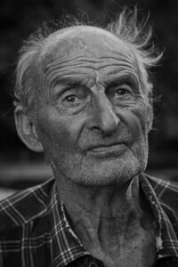 Yorkshire farmer, black and white portrait