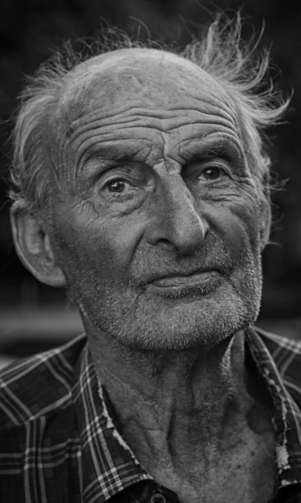 Yorkshire farmer, black and white portrait