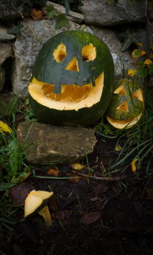 Green halloween pumpkins